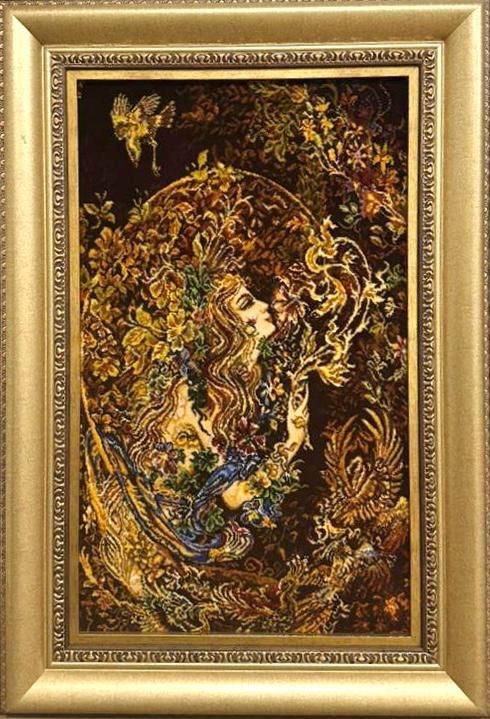 تابلو فرش دستباف گل ابریشم طرح استاد فرشچیان|تابلو فرش|تهران, آجودانیه|دیوار