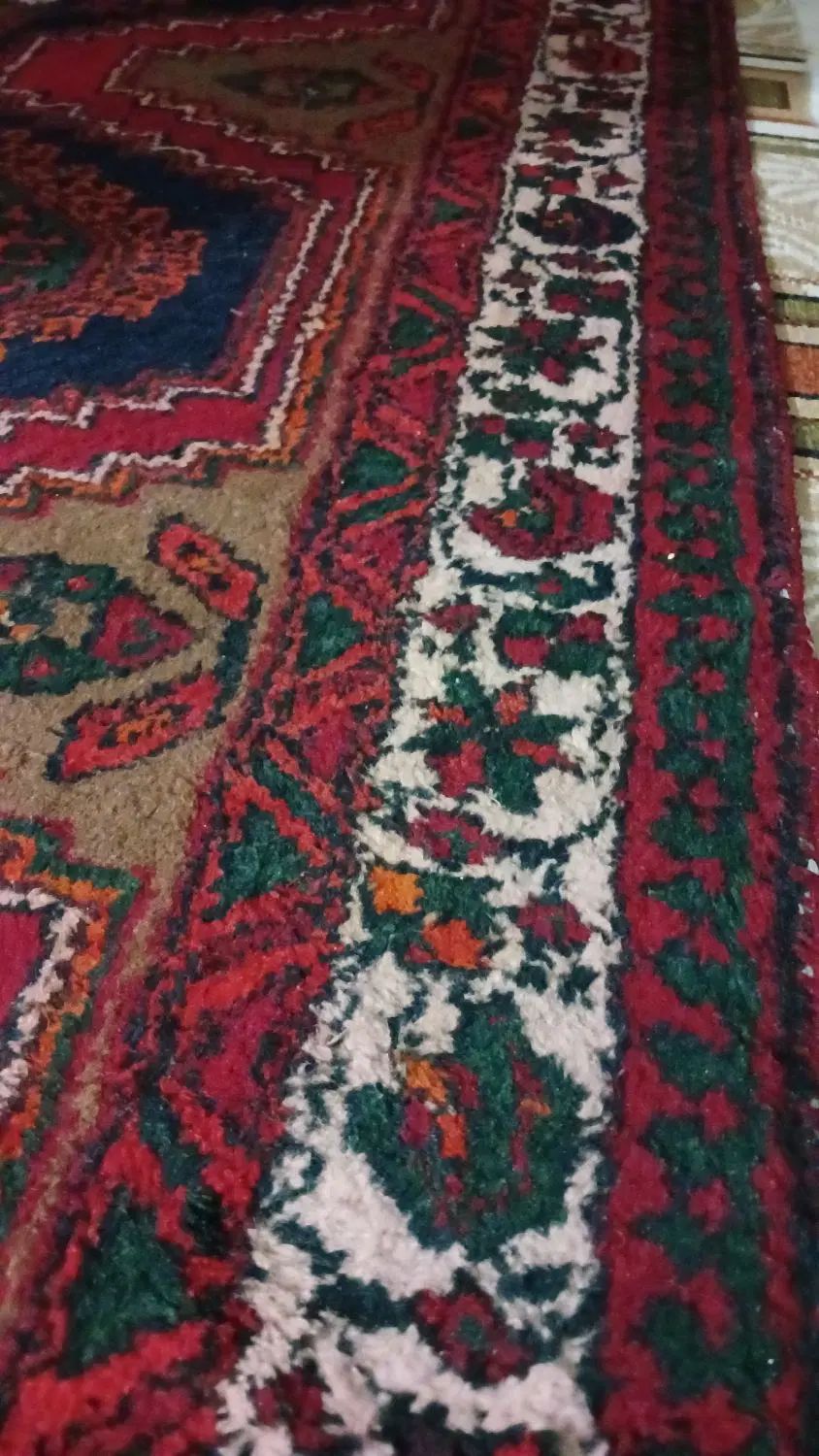 دو تخته فرش دست باف ، کناره ضخیم و خوش نقشه|فرش|میانه, |دیوار