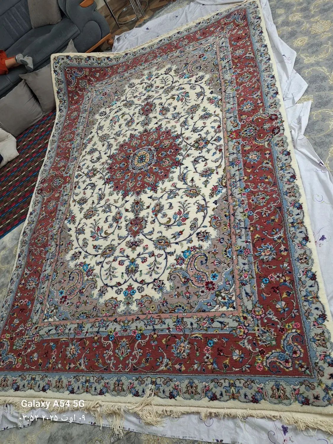 فرش ۶متری جفت کاشان ۴۴ خانه ۴ گل ابریشم|فرش|تهران, مینای شمالی (مخبر)|دیوار