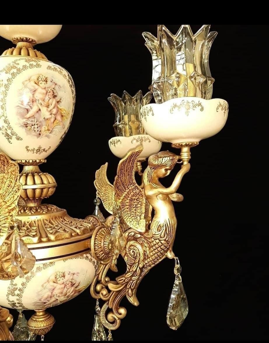 لوستر چینی برنز/برنز مدل فرشته|لوستر و چراغ آویز|تبریز, |دیوار