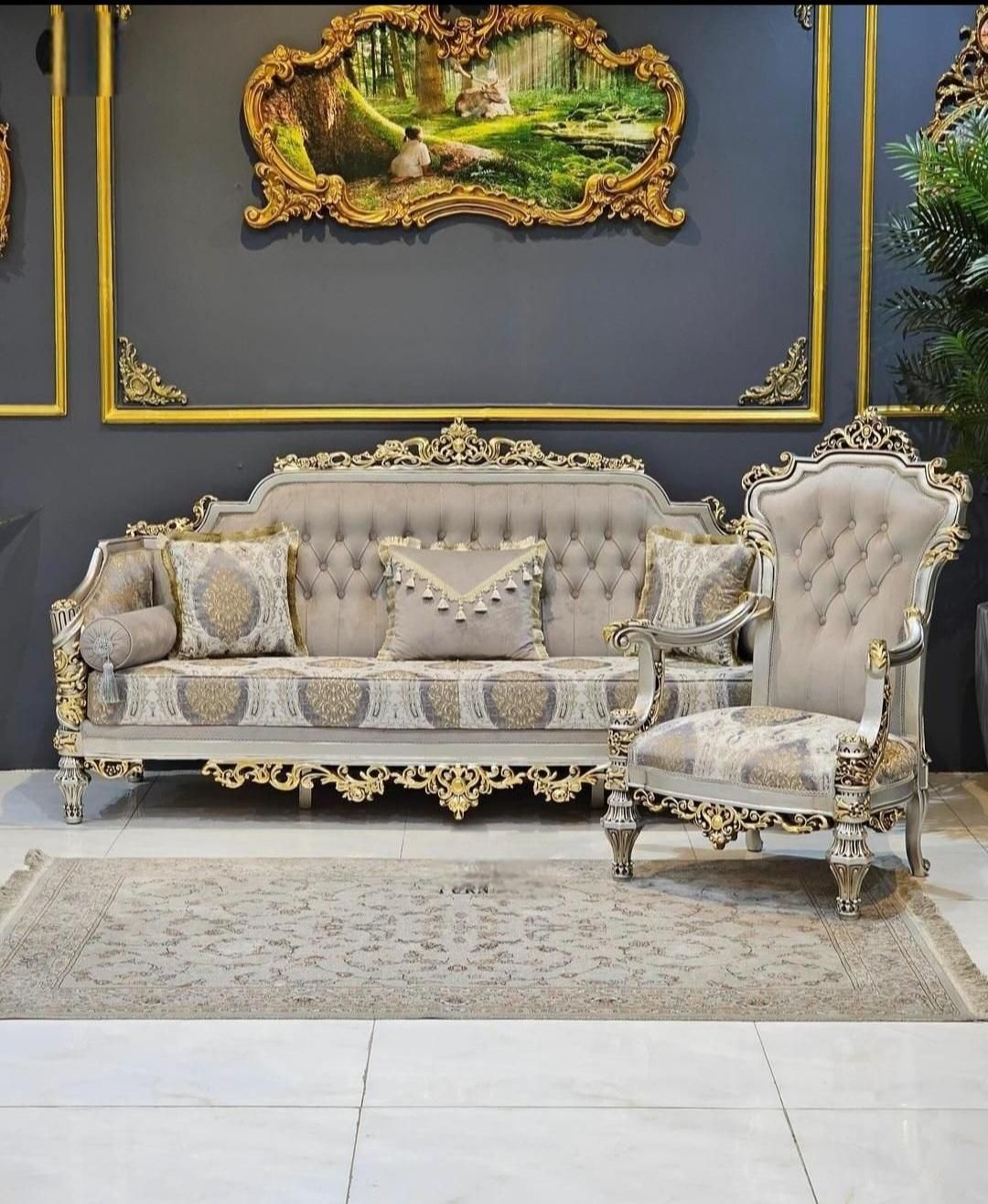 مبل کلاسیک گلایل نه نفره|مبلمان خانگی و میز عسلی|ورامین, ورامین|دیوار