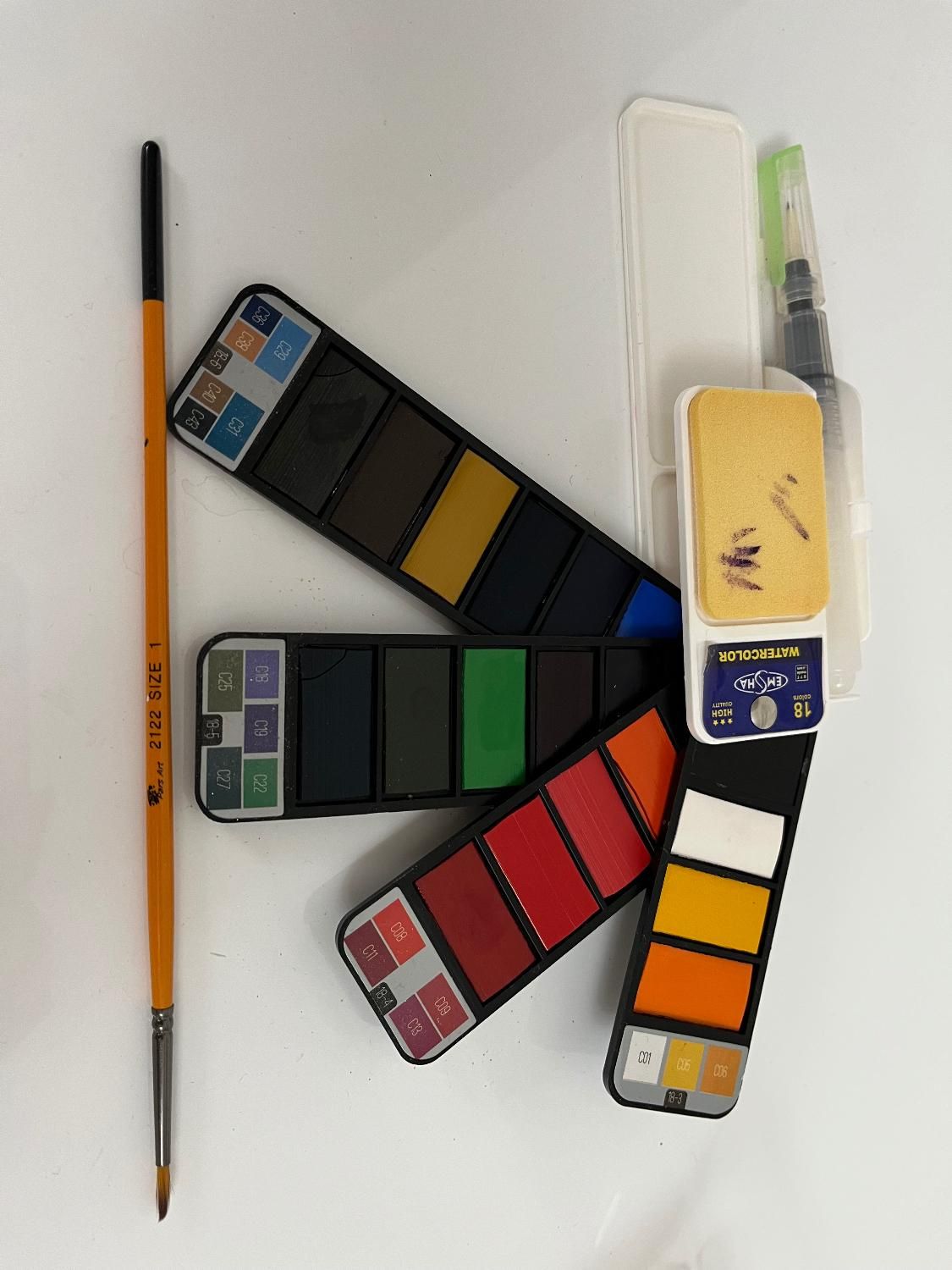 پالت ابرنگ ۱۸ رنگ مارک امشا به همراه قلم پارس ارت|لوازم التحریر|گنبد کاووس, |دیوار