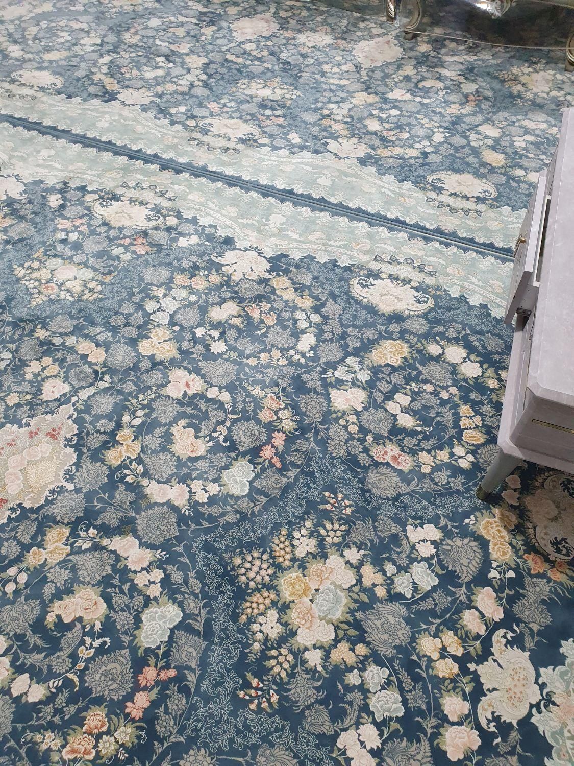 فرش 9 متری 4 تخته 1500 شانه ابی اسمانی سرمه ای|فرش|سقز, |دیوار