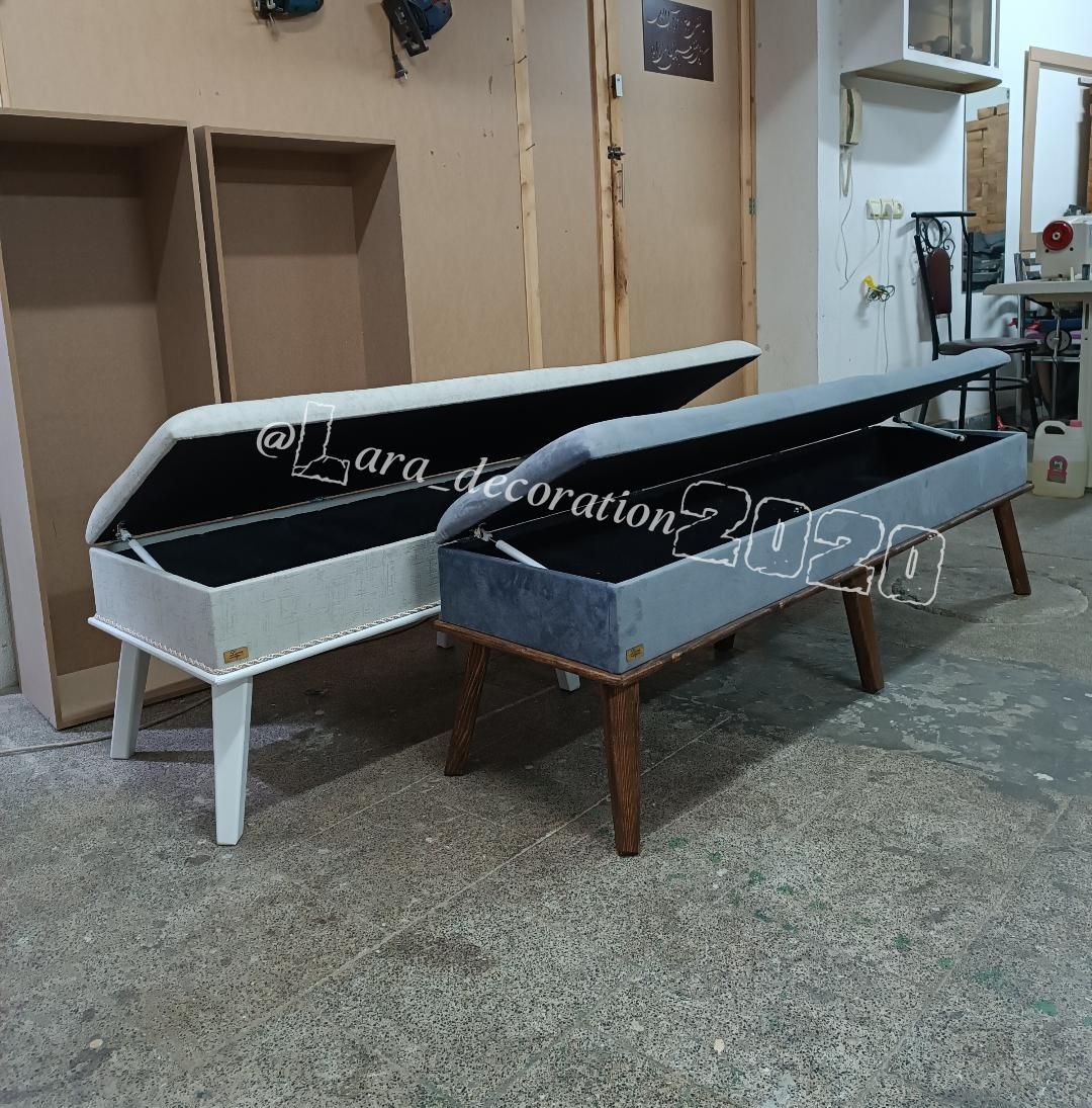 نیمکت پاف پایه چوبی کد 591|صندلی و نیمکت|تبریز, |دیوار