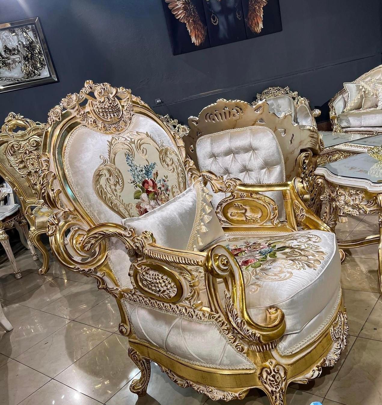 مبل سلطنتی خرچنگی چوب راش (زئوس)تمام منبت|مبلمان خانگی و میز عسلی|تهران, یافت آباد جنوبی|دیوار