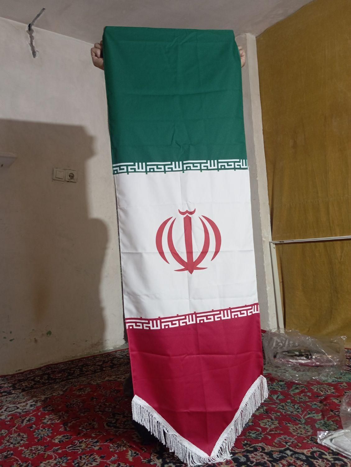 کتیبه آویزی مذهبی پلنگی ویا اباعبدالله وپرچم ایران|پرده، رانر، رومیزی|تهران, وردآورد|دیوار