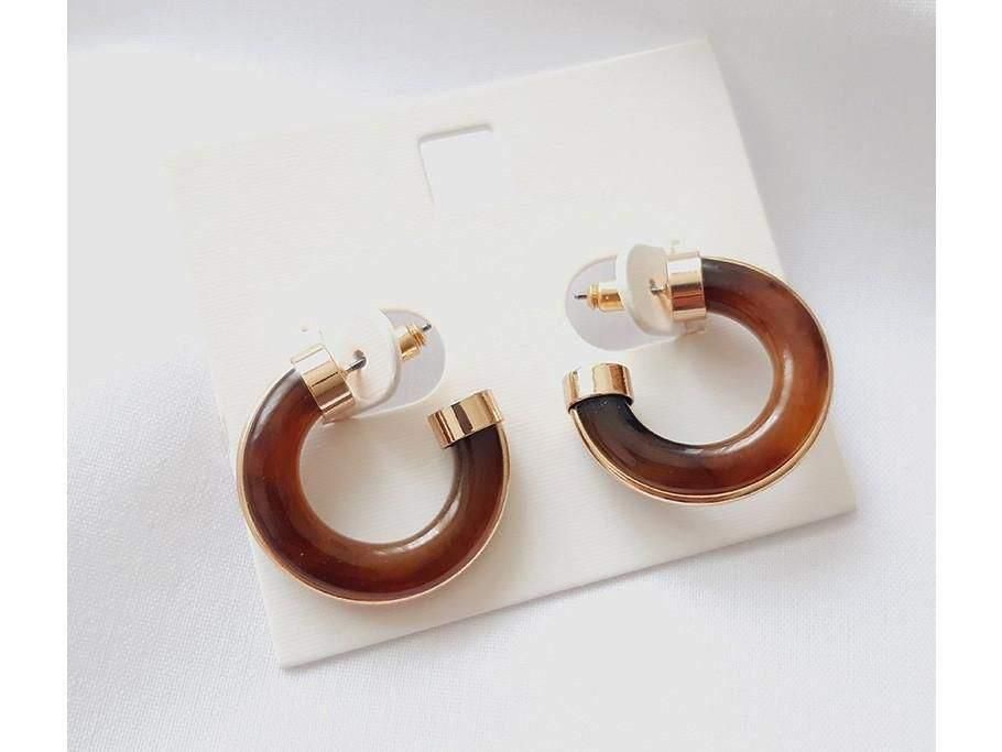 گوشواره نیم حلقه ای قهوه ای برای بانوی دلبر|بدلیجات|گرگان, |دیوار