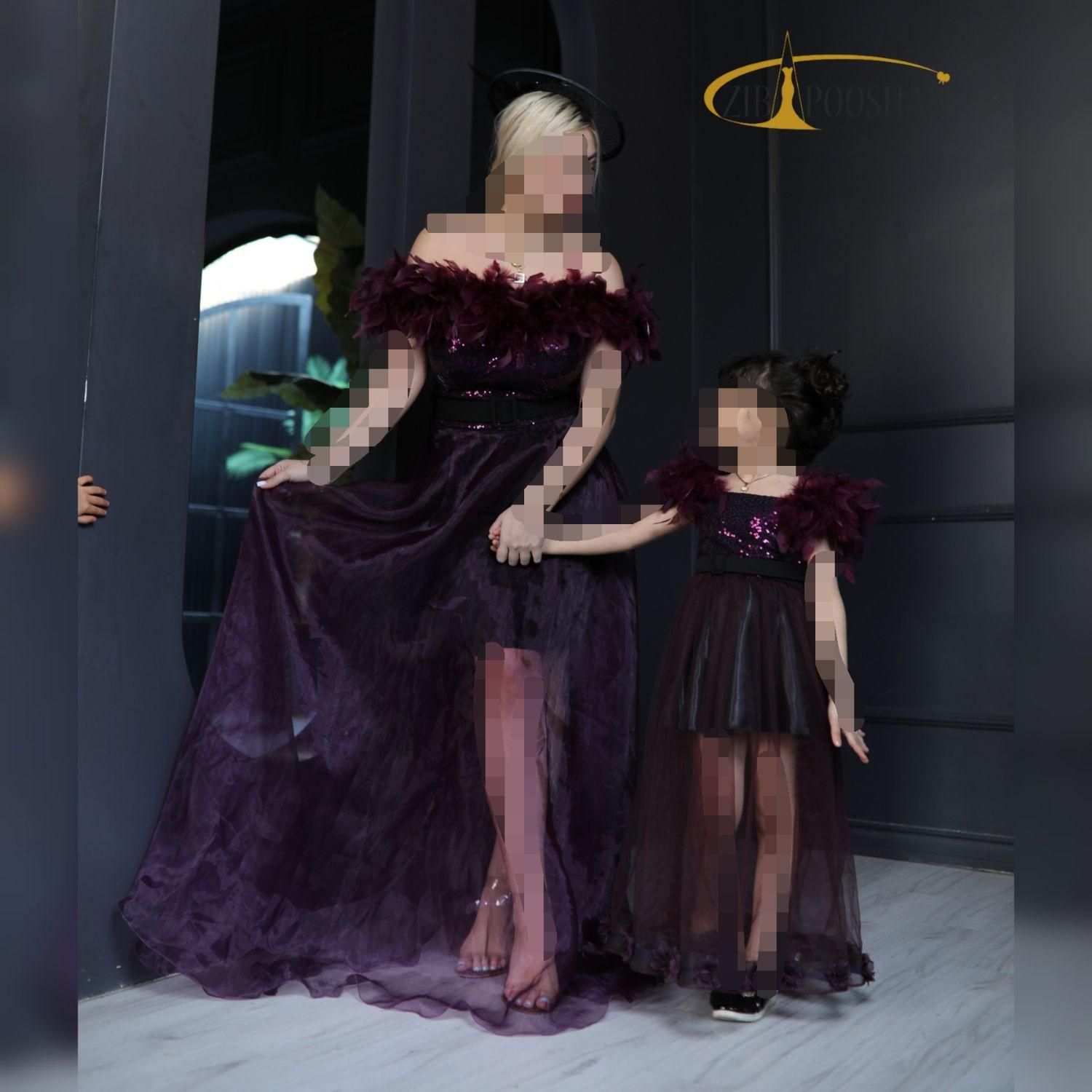 پیراهن مجلسی ست مادردختری مدل پر (آماده در مزون)|لباس|تهران, هفت حوض|دیوار