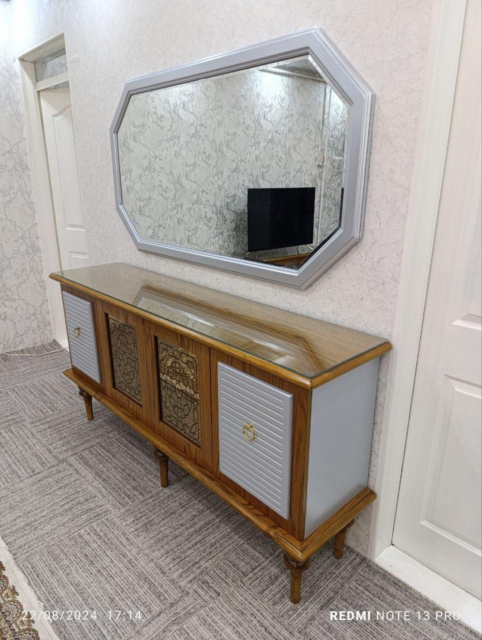 ست آینه کنسول چوبی مدل زمرد|بوفه، ویترین، کنسول|ارومیه, |دیوار