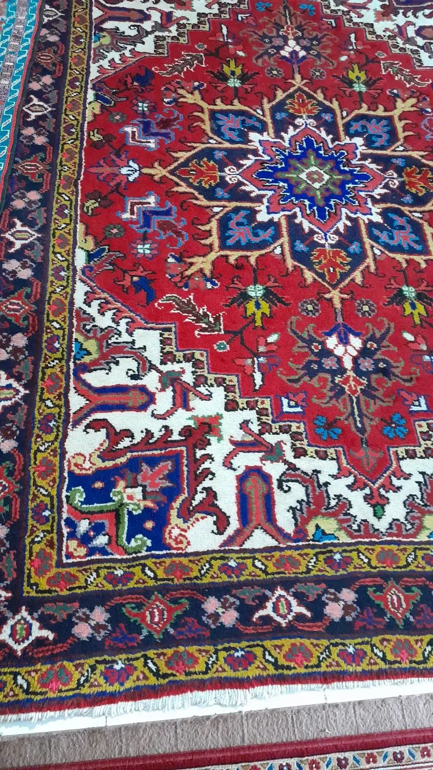 فرش دست بافت زرنیم دراندازه ۱ونیم در۲و۲۰ سانت|فرش|تبریز, |دیوار