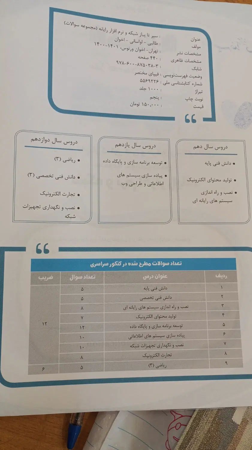 کتاب تست اخوان رشته کامپیوتر|کتاب و مجله آموزشی|مشهد, شیرودی|دیوار