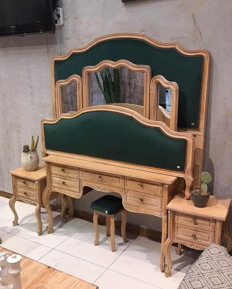 سرویس خواب دونفره چوبی تمام چوب فرانسوی ابزاری|تخت و سرویس خواب|تهران, یافت آباد جنوبی|دیوار