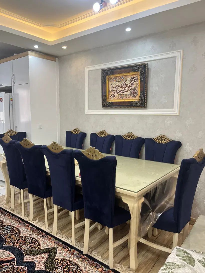 میز غذاخوری ۱۰ نفره با شیشه سکوریت ۱۰ میل|میز و صندلی غذاخوری|رشت, دیانتی|دیوار