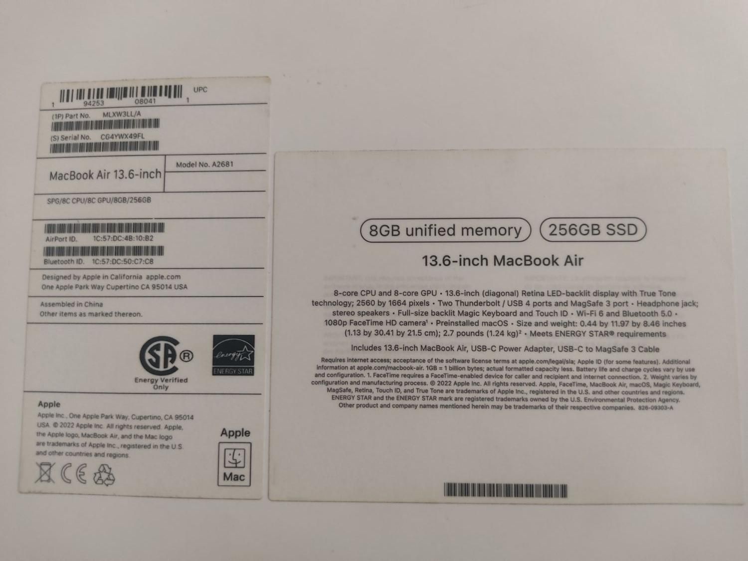 macbook air m2 LLA 2022|رایانه همراه|تهران, صادقیه|دیوار