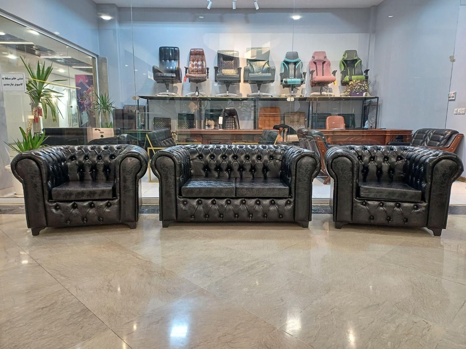 مبل چرم چستر کانتر منشی کتابخانه صندلی ویلچر فلز|دفتر کار|کاشان, |دیوار