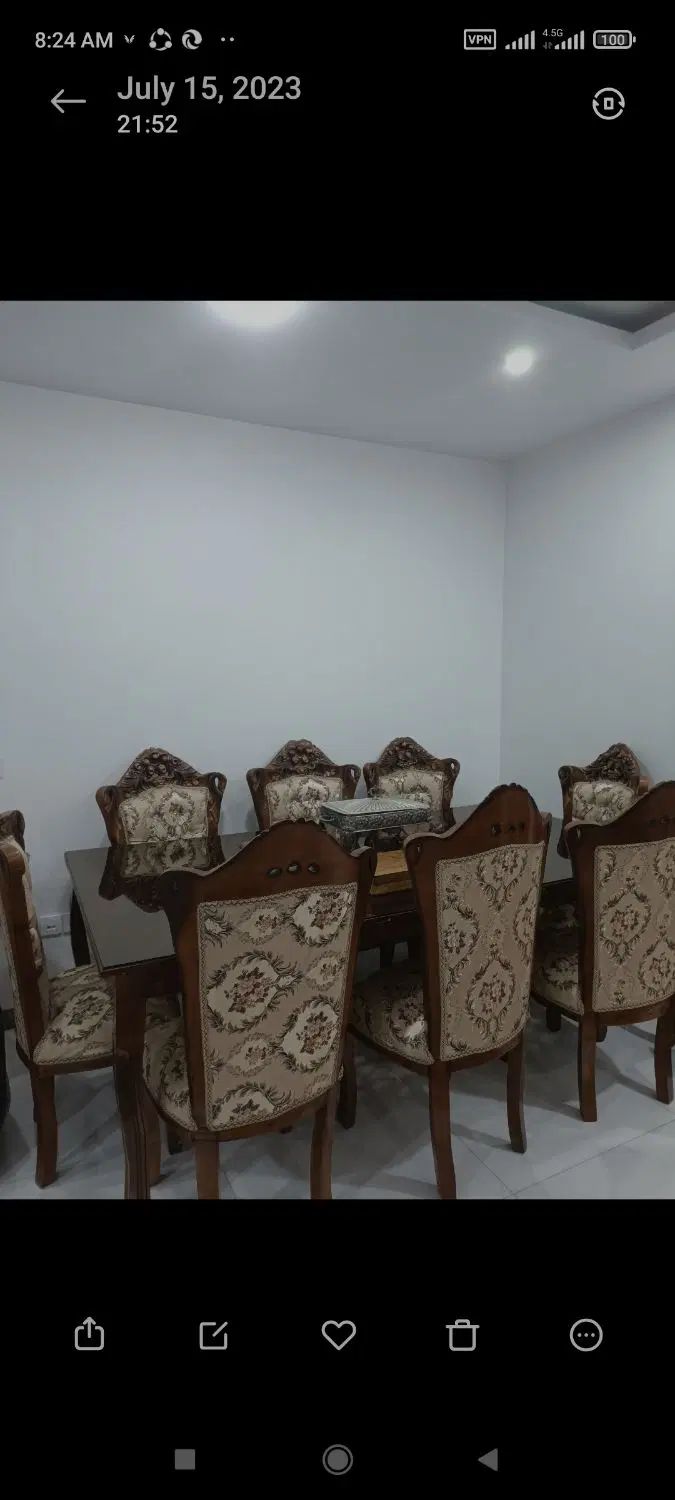 مبل 9نفره و میز ناهار خوری 8نفره استیل کاملا سالم|مبلمان خانگی و میز عسلی|کرج, شهرک جهان‌نما|دیوار