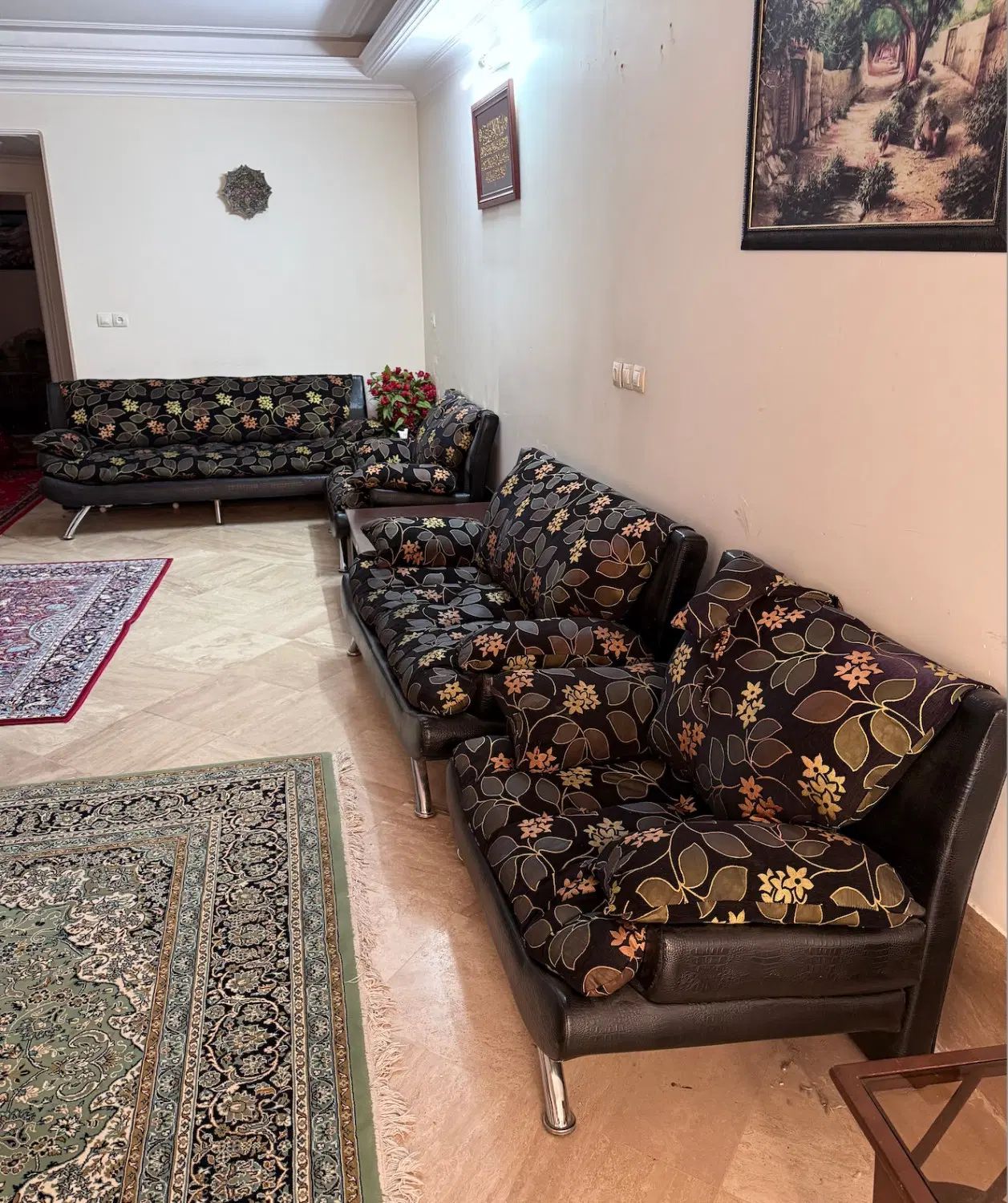 مبلمان ۸ نفره پایه استیل با میز بسیار شیک|مبلمان خانگی و میز عسلی|قم, شهرک قدس|دیوار