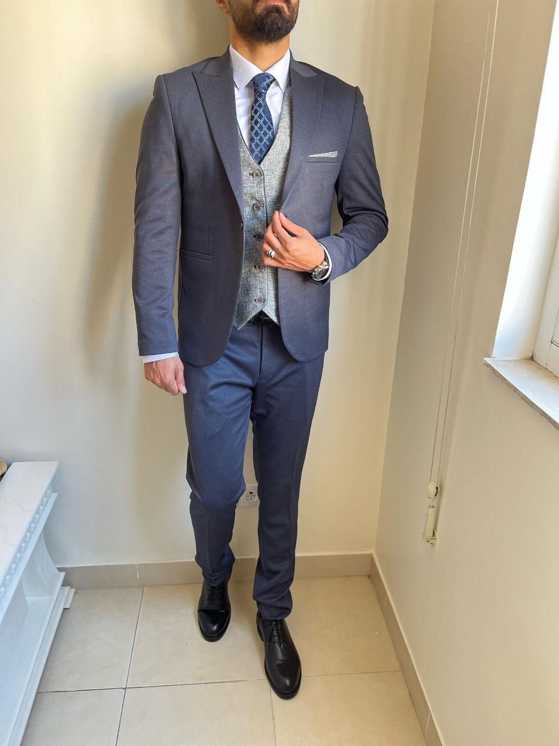 کت شلوارجلیقه آبی|لباس|تبریز, |دیوار