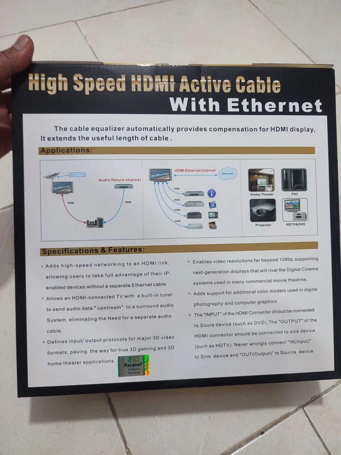 کابل HDMI FARANET 20M  Active فرانت|صوتی و تصویری|اصفهان, امیرعرب|دیوار