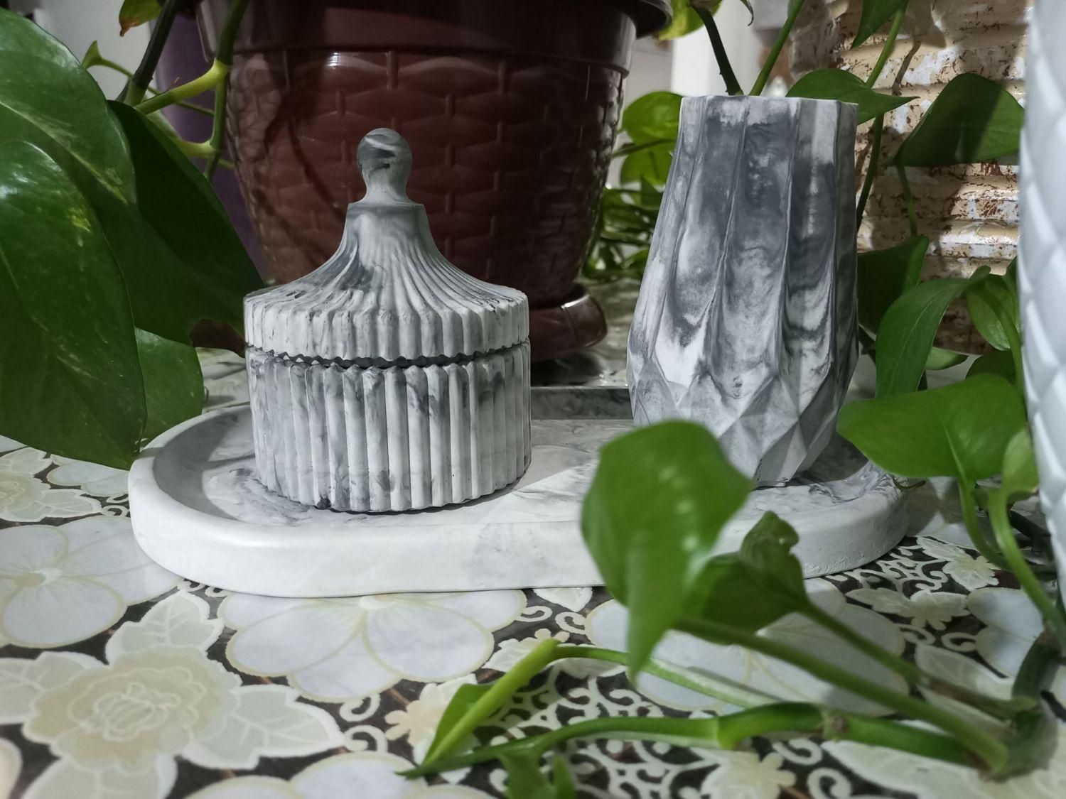 ست دکوری سنگ مصنوعی(گلدان ،قندان،سینی) حراج|صنایع دستی و سایر لوازم تزئینی|تبریز, |دیوار