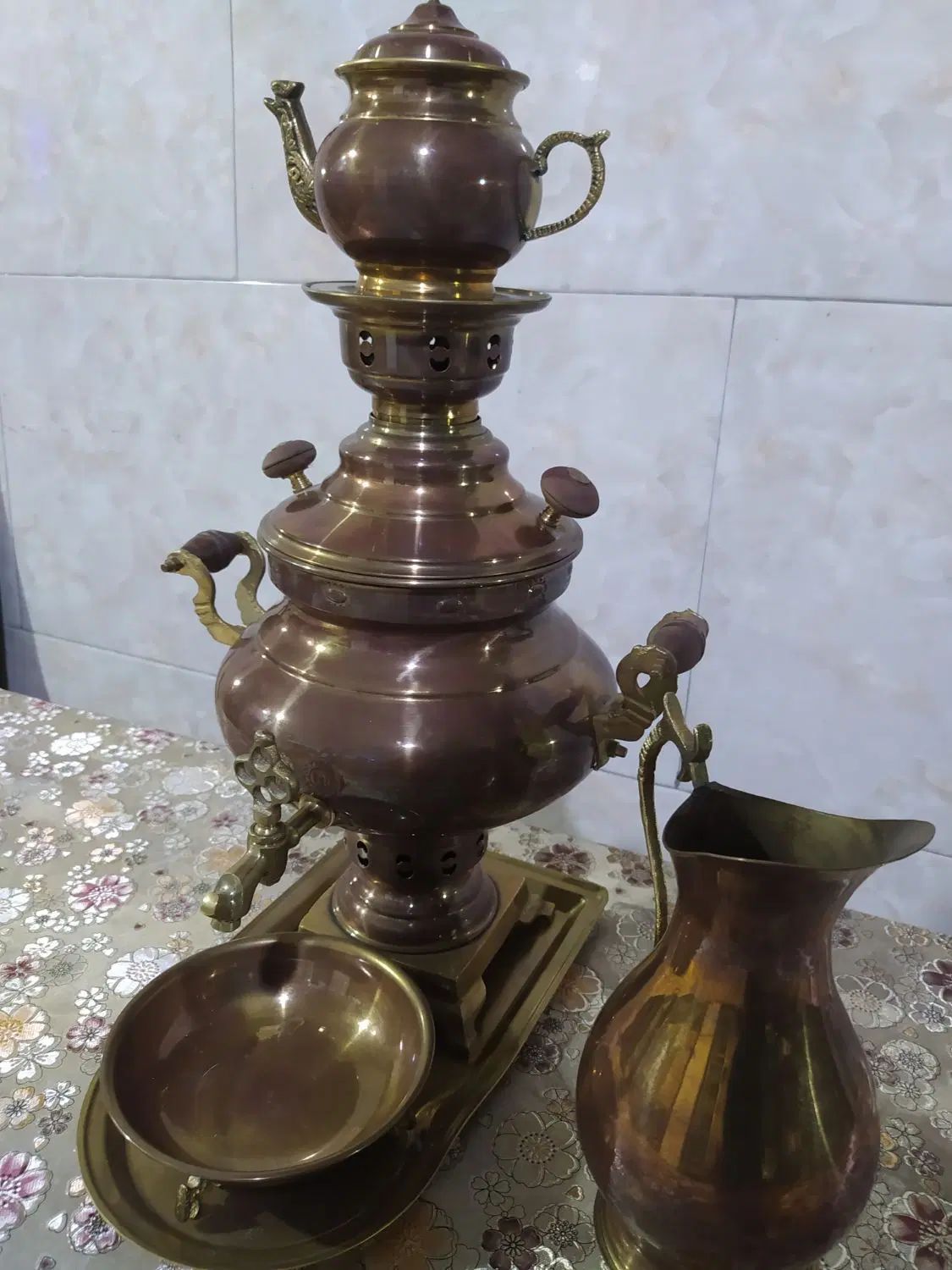 سماور چهار لیتری آنتیک و‌ کهنه با مهر و  ورق روس|کلکسیون اشیاء عتیقه|تهران, خانی آباد نو شمالی|دیوار