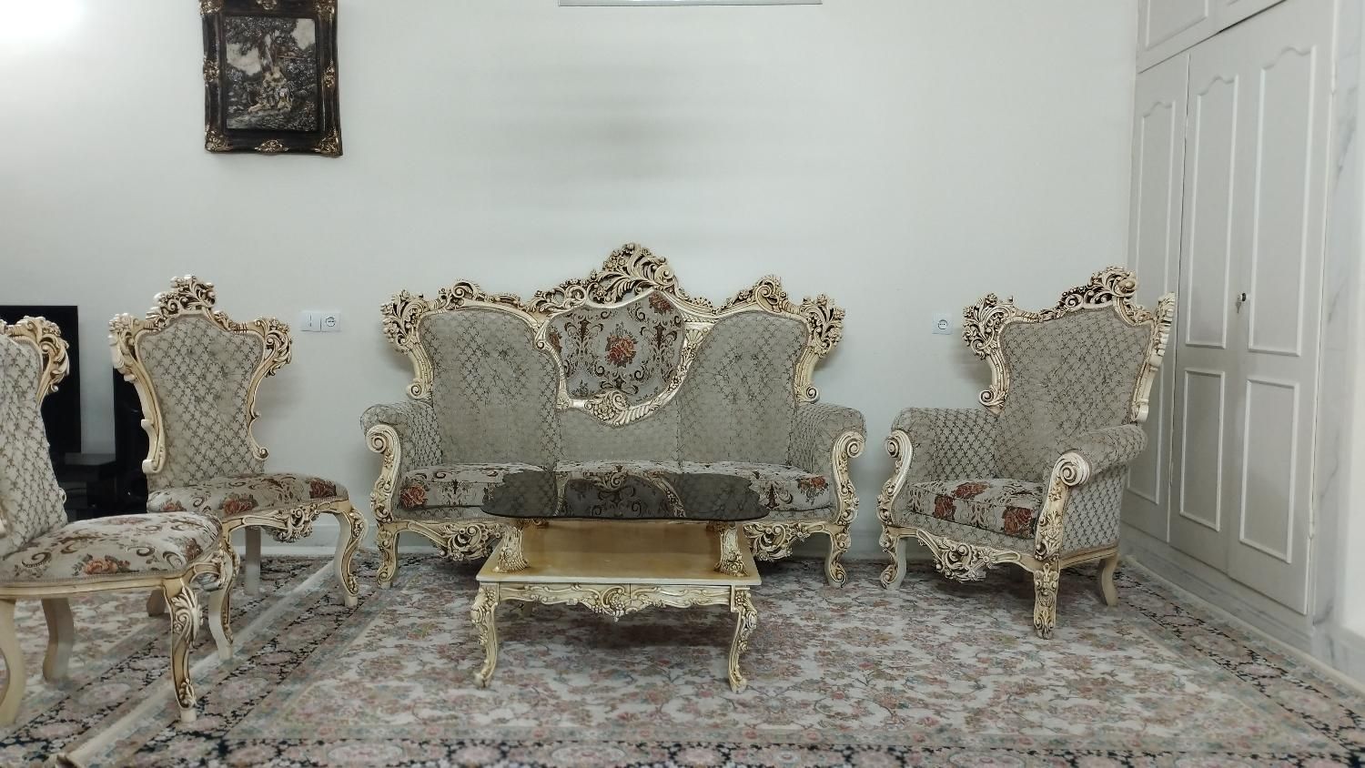 مبل سلطنتی 9نفره|مبلمان خانگی و میز عسلی|نسیم‌شهر, |دیوار