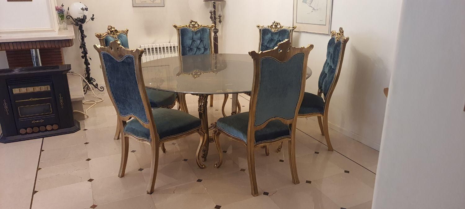 ست مبلمان ۷ نفره استیل با میز نهار خوری ۶ نفره|مبلمان خانگی و میز عسلی|تهران, نیاوران|دیوار