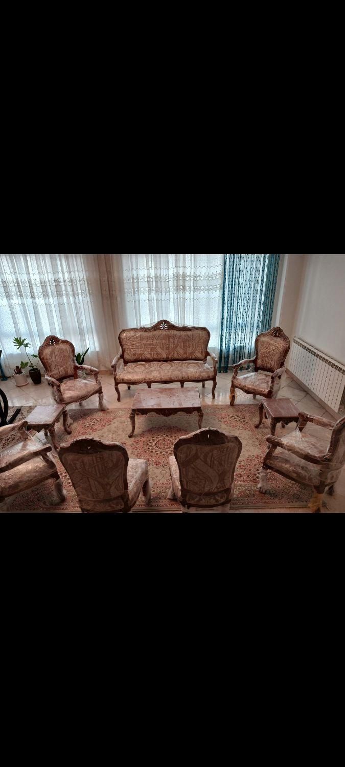 مبل استیل ۹ نفره ناهارخوری ۸ نفره کارنکرده سالم|مبلمان خانگی و میز عسلی|تهران, فاطمی|دیوار