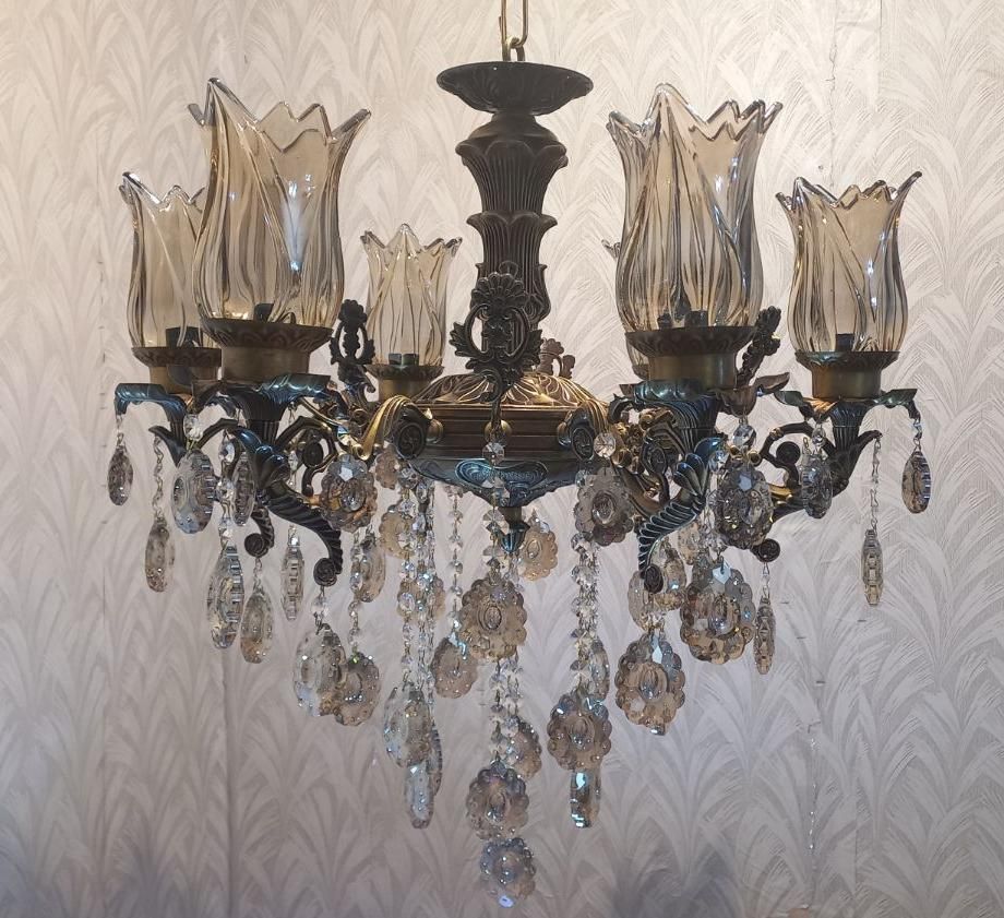 لوستر/برنزی/کریستال/سقفی/کودک|لوستر و چراغ آویز|کرمانشاه, |دیوار