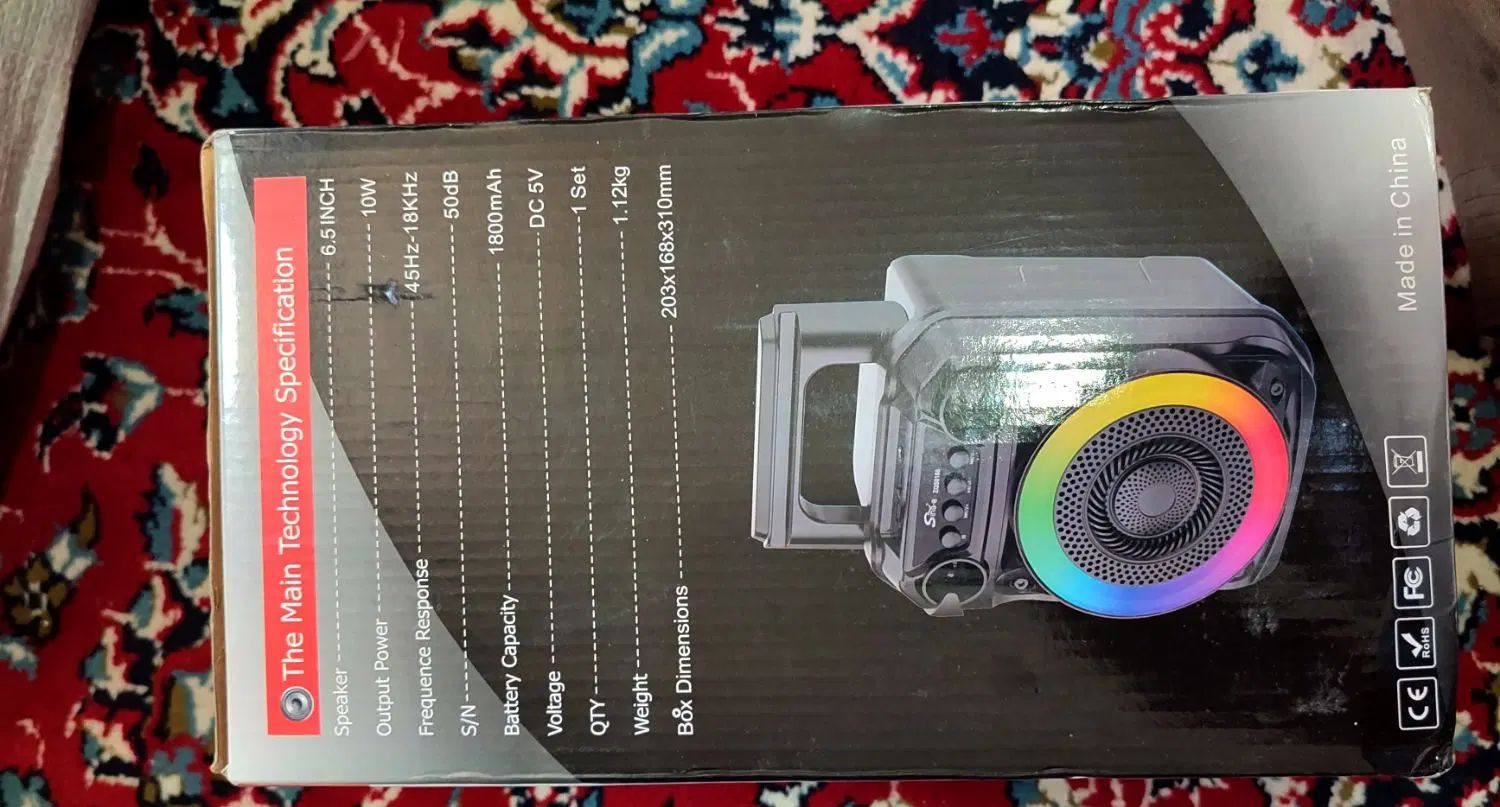 اسپیکر بلوتوثی همراه میکروفون و رقص نور|پخش‌کننده همراه|گرمسار, |دیوار
