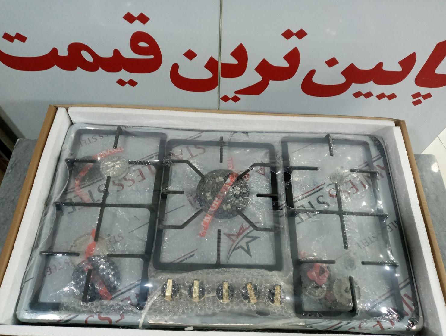 اجاق گاز ۵شعله رو میزی صفحه استیل توکار نو آکبند|اجاق گاز و لوازم برقی پختوپز|سمنان, |دیوار