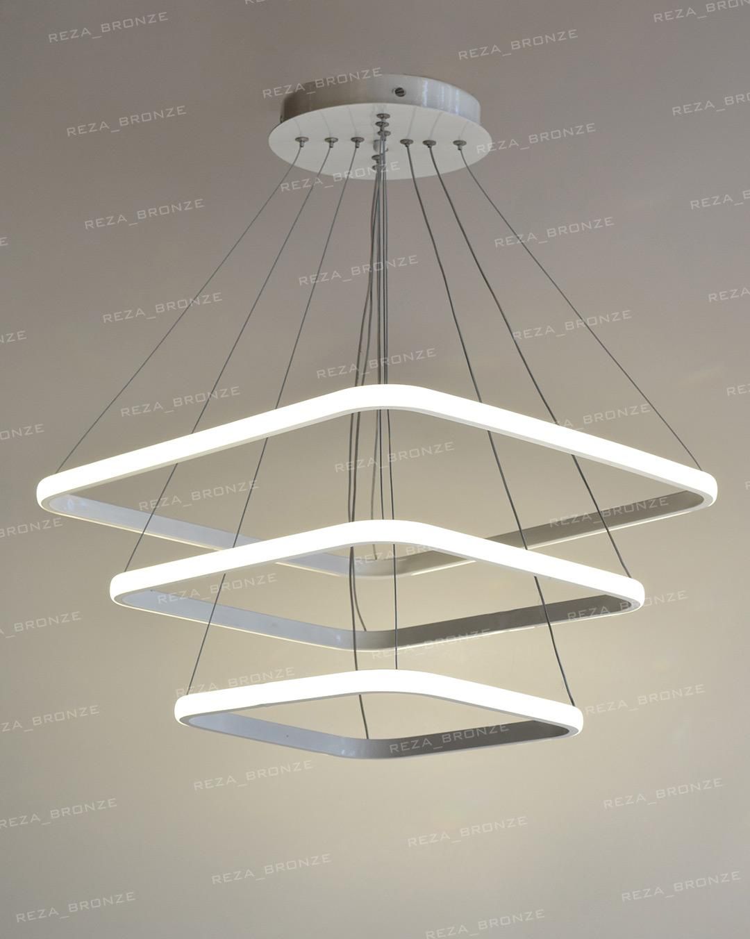 لوستر LED /smd مدرن سه طبقه ریموت دار|لوستر و چراغ آویز|تبریز, |دیوار