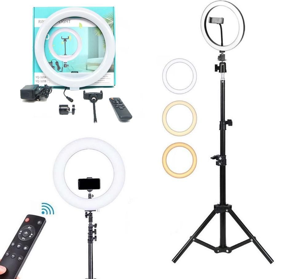 رینگ لایت 12 اینچ بهمراه پایه دومتری و کنترل|دوربین عکاسی و فیلم‌برداری|رشت, کوی طالقانی|دیوار