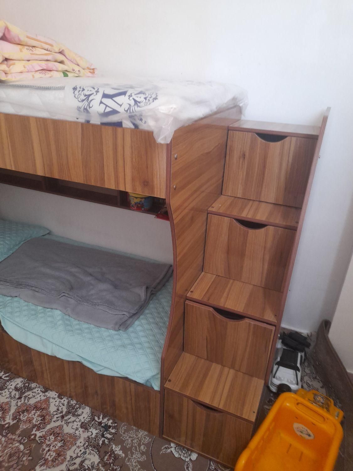 تخت دوطبقه mdf|تخت و سرویس خواب|شاهین‌شهر, گرگاب|دیوار