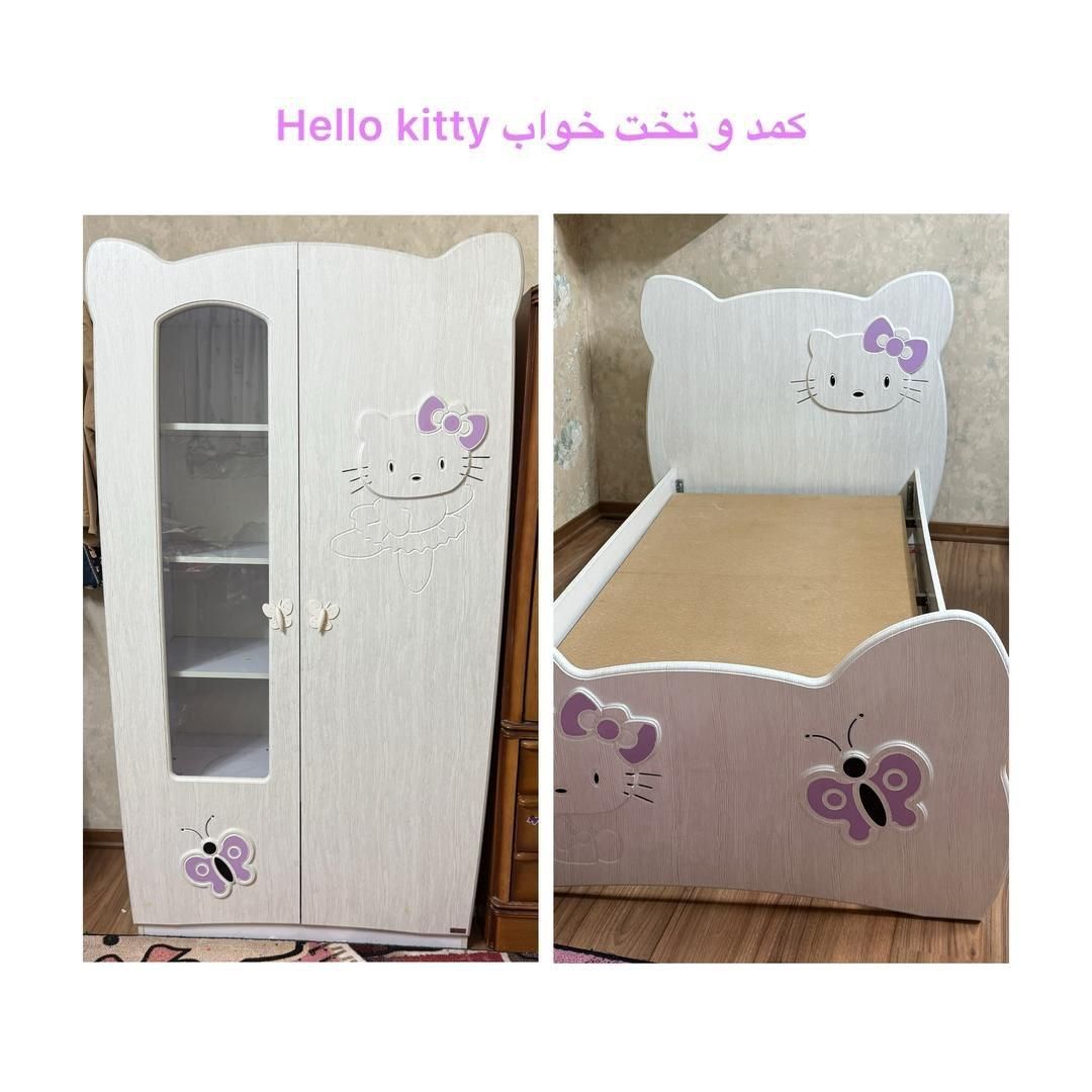 سرویس خواب نوجوان Hello Kitty برند بارانک|تخت و سرویس خواب|شیراز, شهرک جماران|دیوار