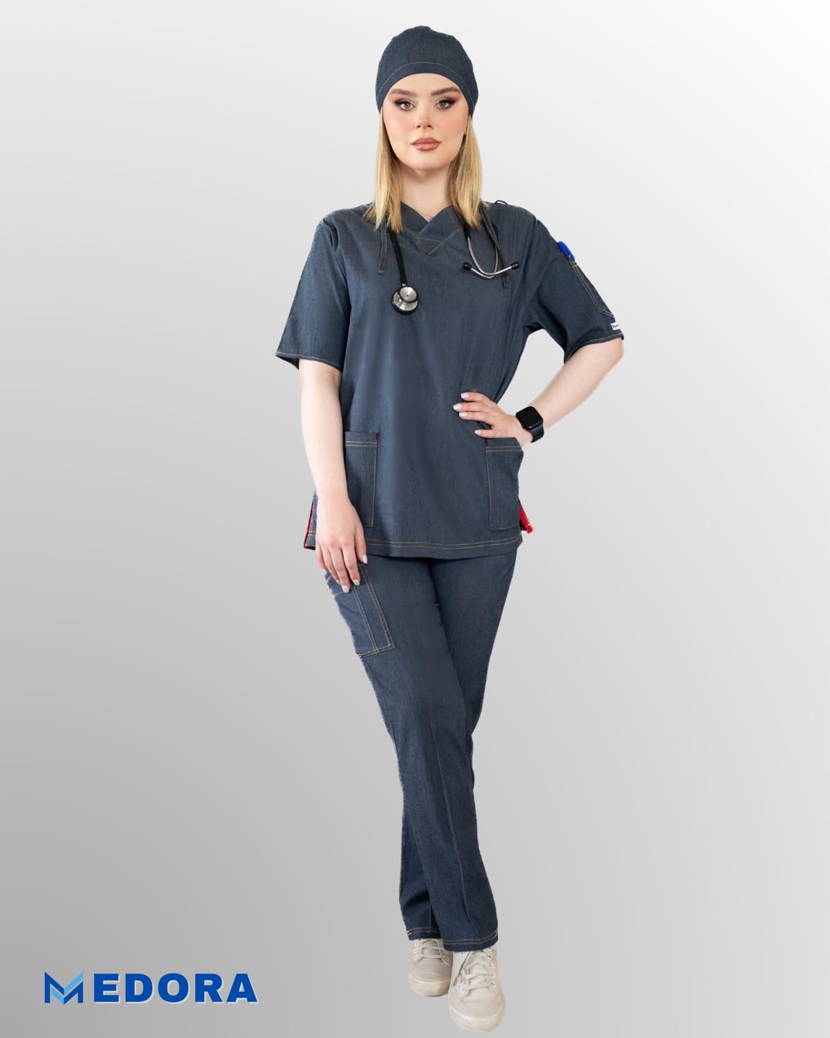 اسکراب روپوش پزشکی پرستاری برند Medora طرح جین|لباس|تبریز, |دیوار