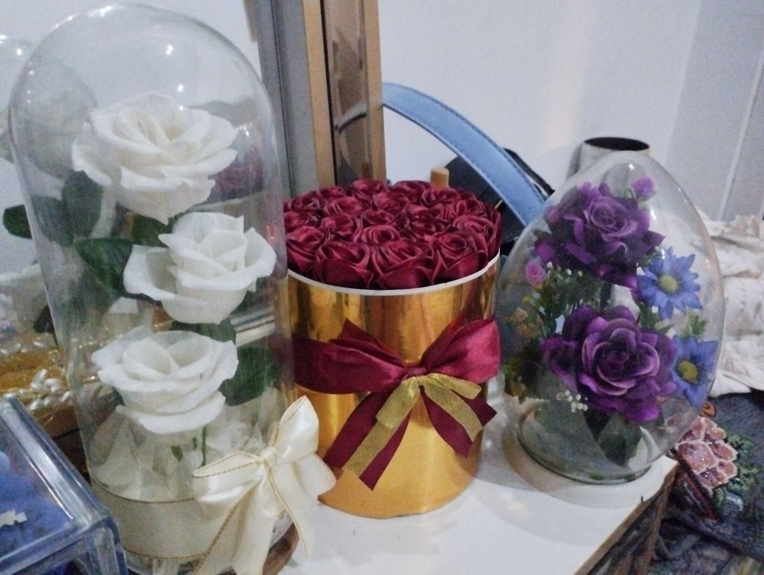 گلدان شیشه ای ، هدیه ، باکس گل|گل مصنوعی|مشهد, کشاورز|دیوار