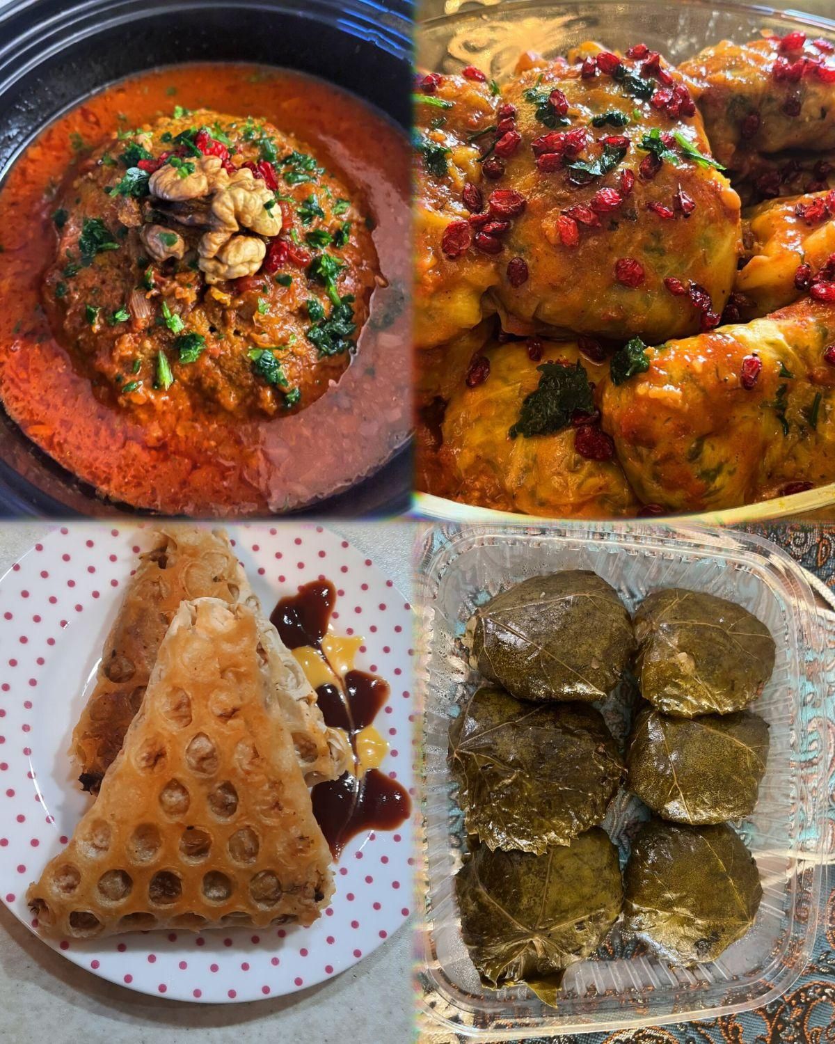 دلمه بادمجان فلفل وگوجه و برگ و کوفته تبریزی|خوردنی و آشامیدنی|تهران, قنات‌کوثر|دیوار