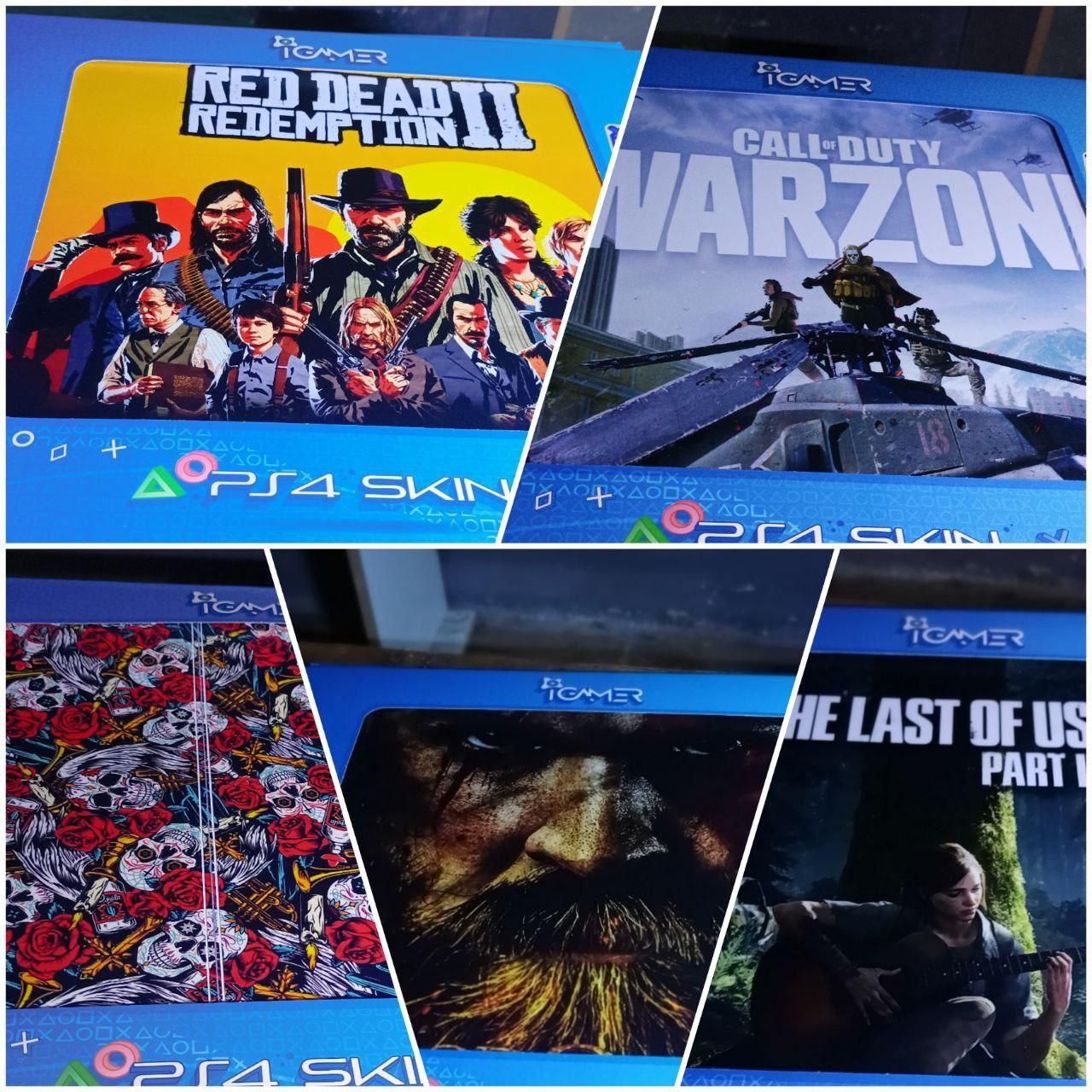 انواع اسکین و روکش ps4 و ps5|کنسول، بازی ویدئویی و آنلاین|شیراز, گل سرخ|دیوار