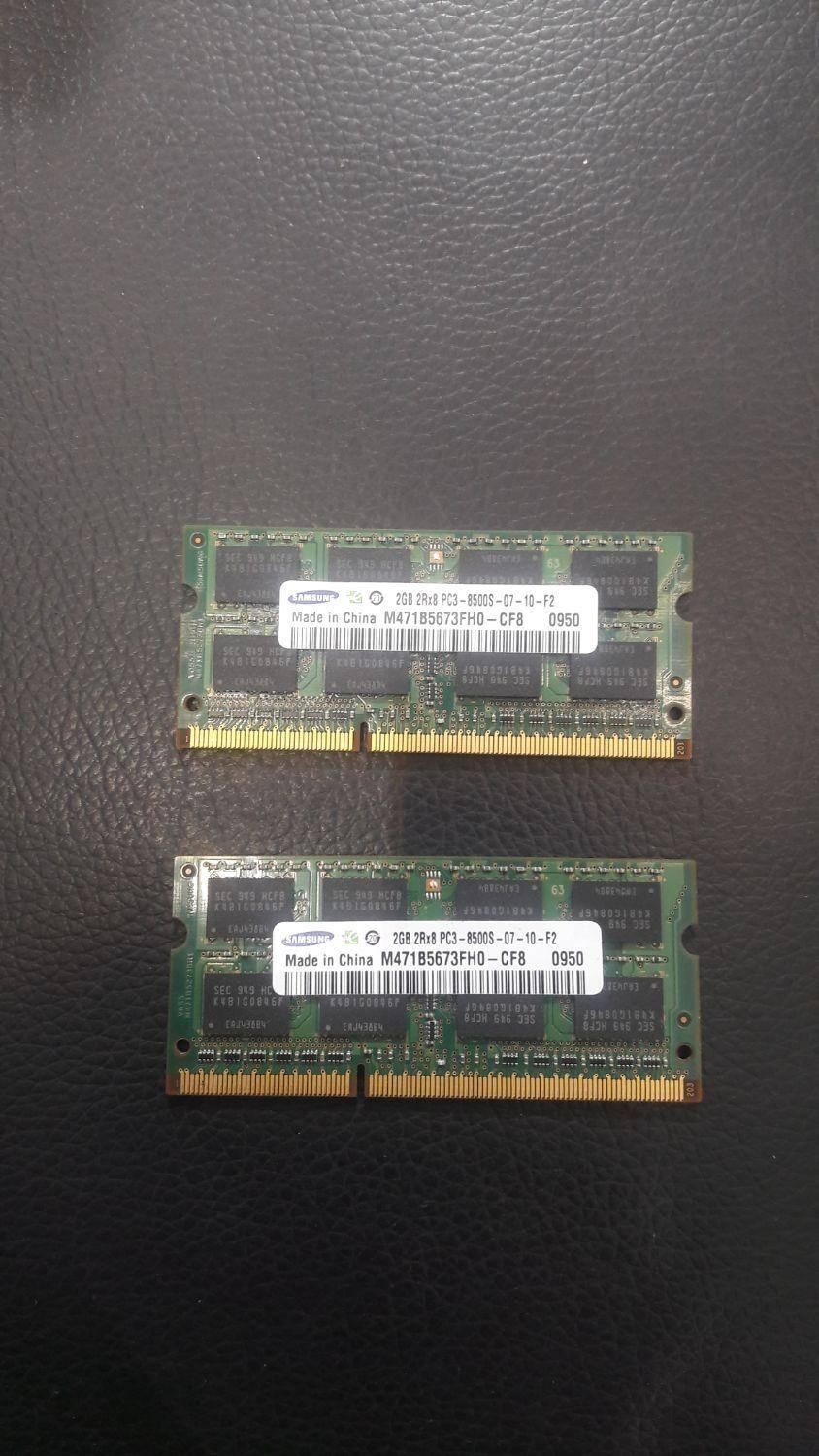 دو عدد رم 2 گیگ لپ‌تاپ DDR3 اوریجینال سامسونگ|قطعات و لوازم جانبی رایانه|تهران, تهران‌نو|دیوار