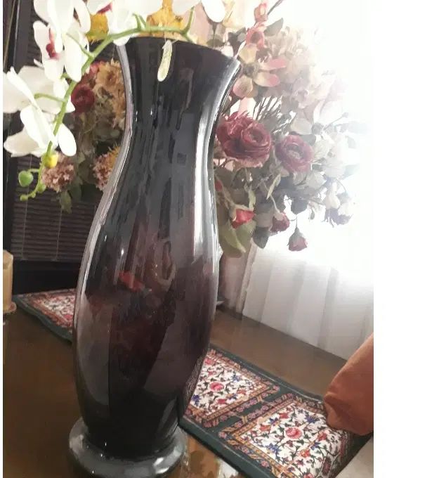 گلدان شیشه ای ۶۰ سانت بنفش تیره|صنایع دستی و سایر لوازم تزئینی|تهران, سازمان برنامه جنوبی|دیوار