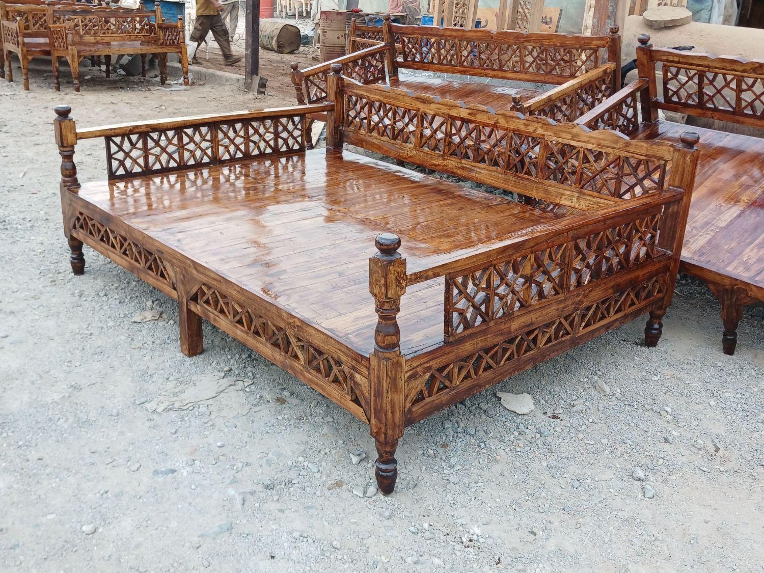 تخت سنتی چوب با دوام با کیفیت ۱۵۰ در ۲ متر|مبلمان خانگی و میز عسلی|تهران, دولتخواه جنوبی|دیوار