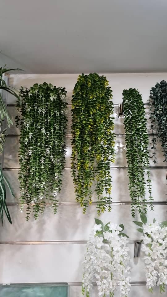 بوته گل مصنوعی برگ شمشاد آبشاری آویز|گل مصنوعی|فردیس, فردیس|دیوار