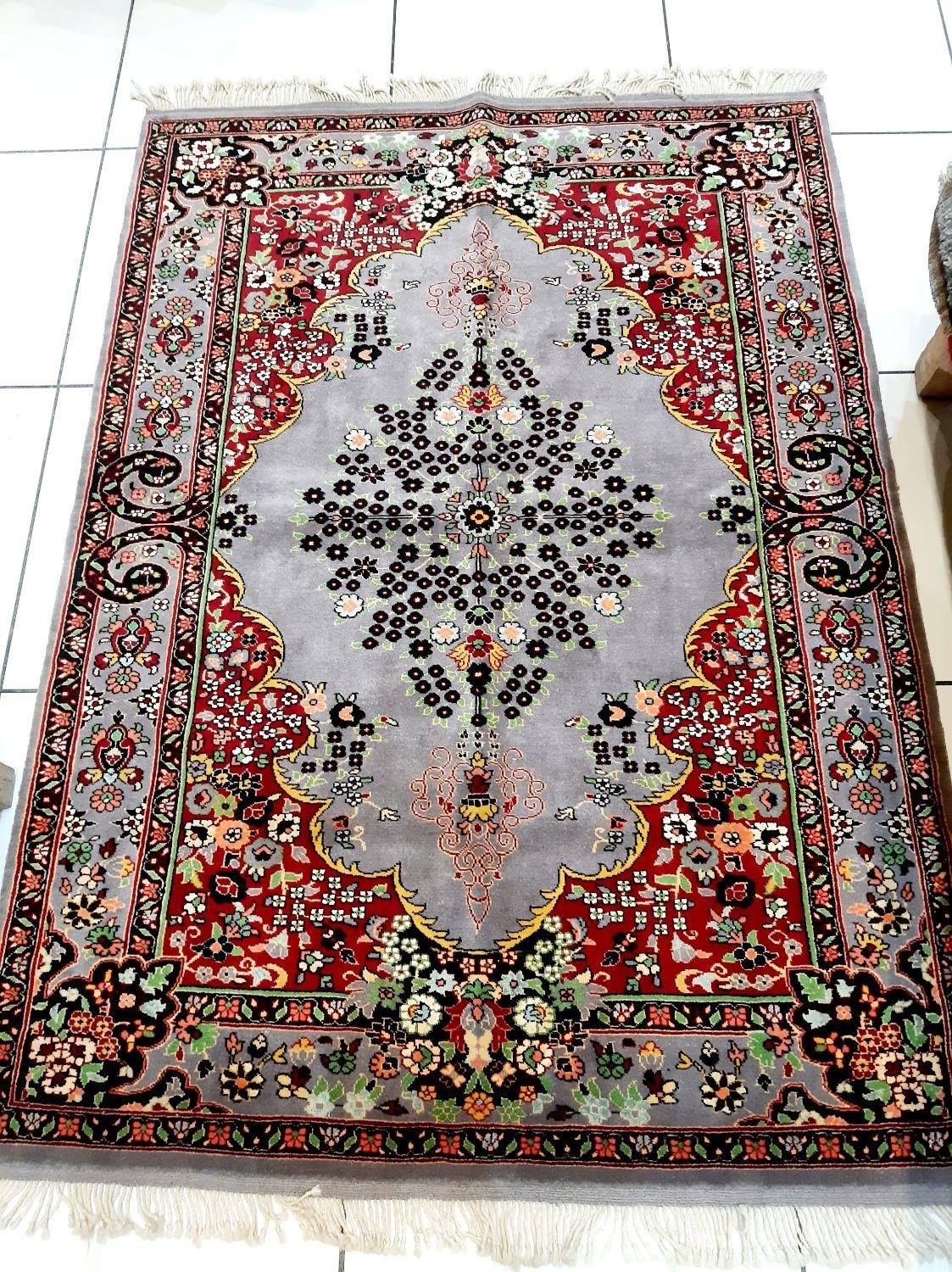 سه متری عشایری قشقایی طوسی ترنج دار گل ابریشم|فرش|تهران, حر|دیوار