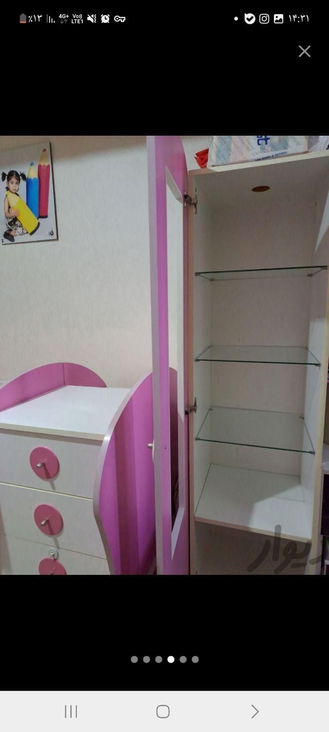 در حد نو تخت وکمد|تخت و صندلی بچه|شیراز, گلدشت معالی‌آباد|دیوار