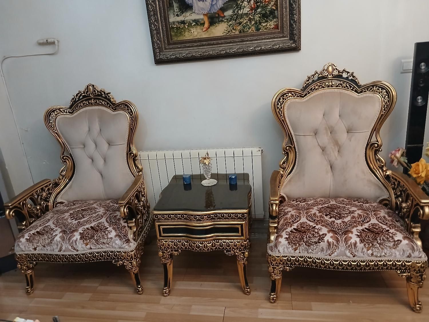 دو‌عدد مبل استیل تمام چوب مدل تاتلیس با یک  عسلی|مبلمان خانگی و میز عسلی|تهران, سعادت‌آباد|دیوار