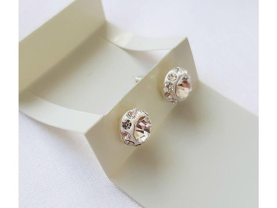 گوشواره نقره نگینی سفید، درخشش و ظرافت بی انتها|بدلیجات|اراک, |دیوار