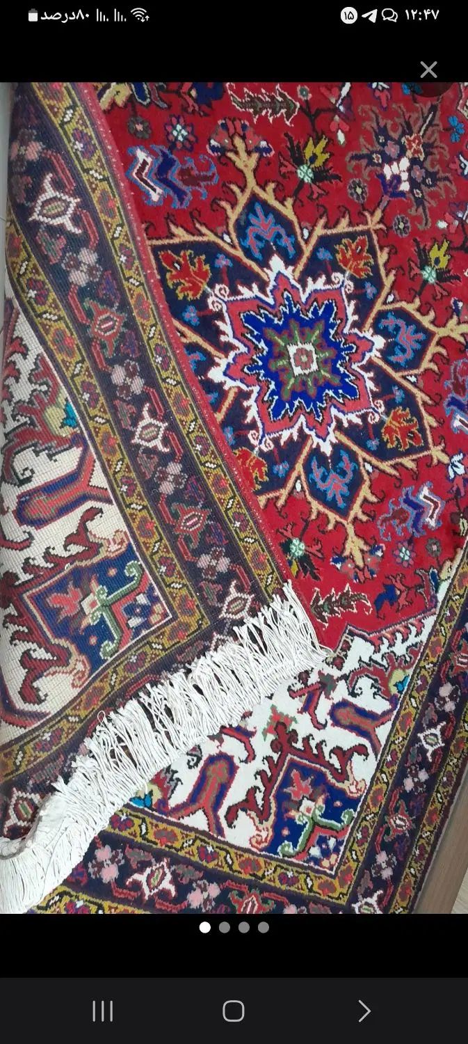 فرش دست بافت زرنیم دراندازه ۱ونیم در۲و۲۰ سانت|فرش|تبریز, |دیوار