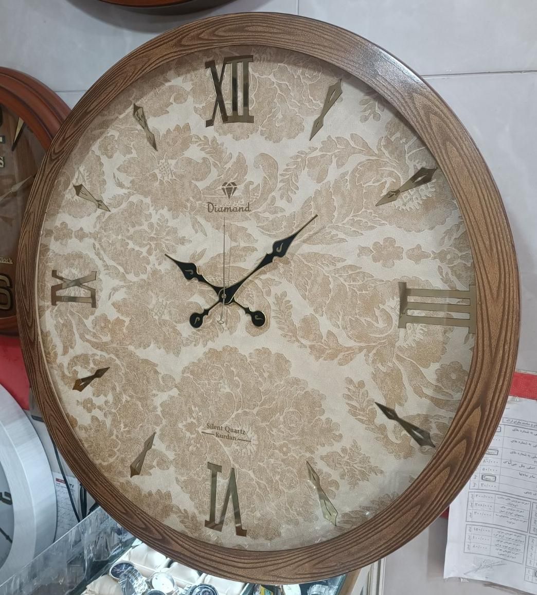 ساعت دیواری تمام چوب صفحه کاغذ دیواری جدید سایز80|ساعت دیواری و تزئینی|اراک, |دیوار