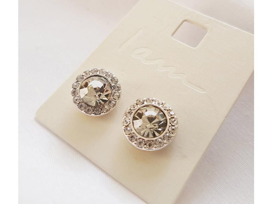 گوشواره میخی تکی نگینی نقره‌ ای|بدلیجات|زاهدان, |دیوار